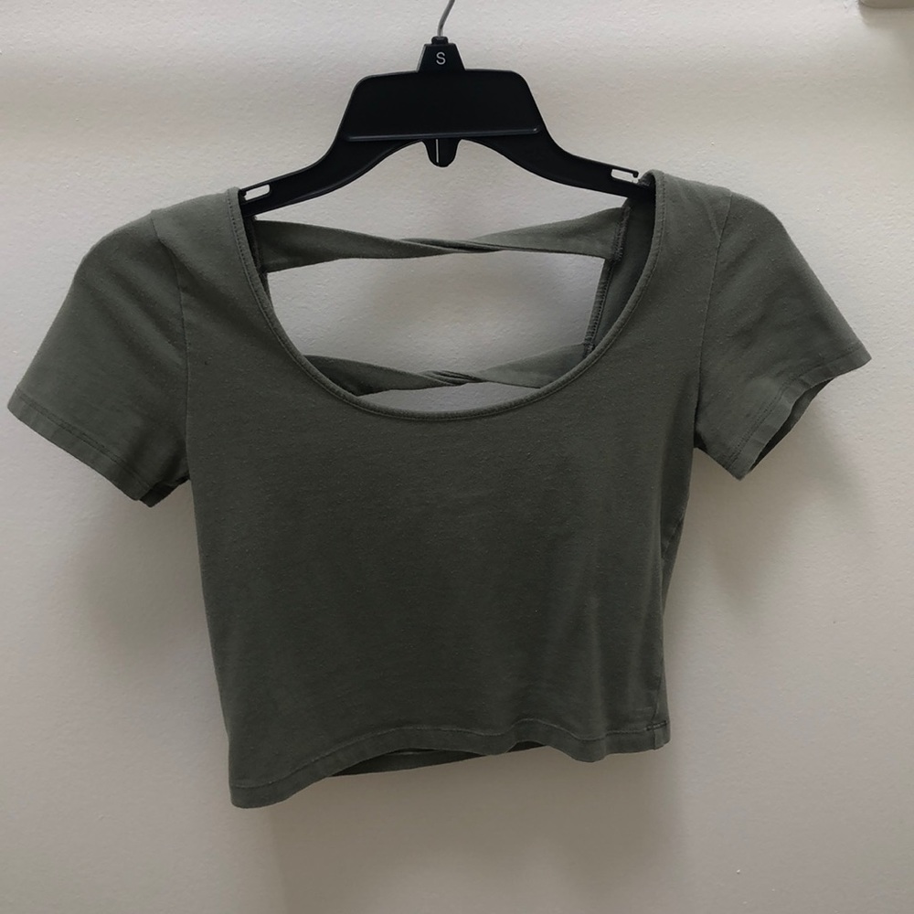 Army Green Crop Top
